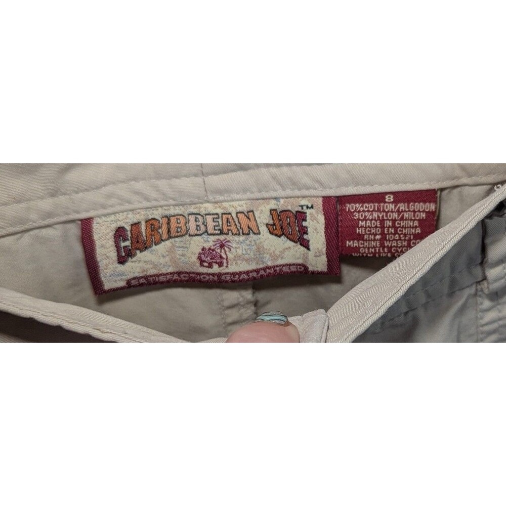 Caribbean Joe Sz 8 Women's Cargo Capri Pants Khaki - Picture 2 of 8
